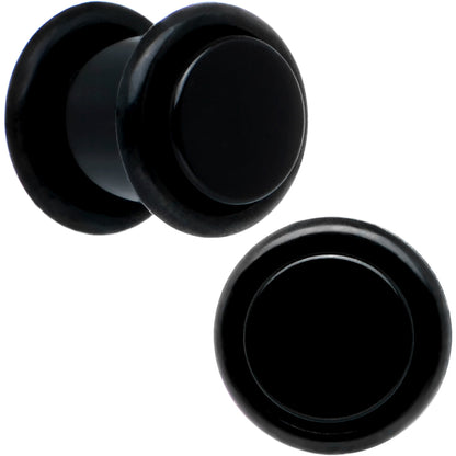 0G Black Acrylic Straight Plug Set