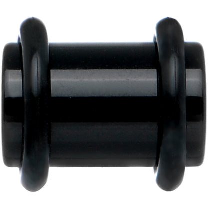 0G Black Acrylic Straight Plug Set