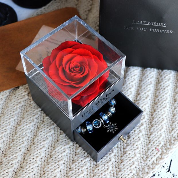 Eternal Rose Jewelry Box for Gifts