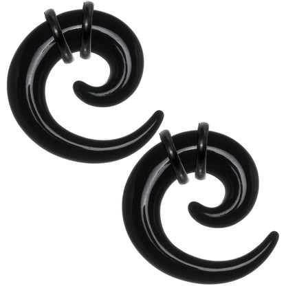 0G Black Acrylic Spiral Taper Set