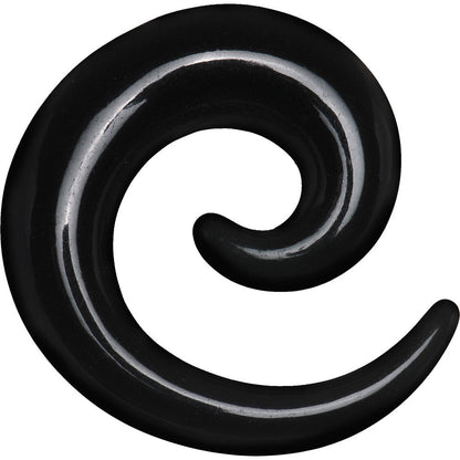 0G Black Acrylic Spiral Taper Set