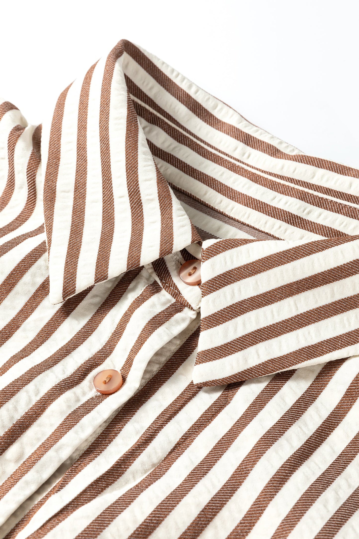 Textured Stripe 3/4 Sleeve Split Midi Dress