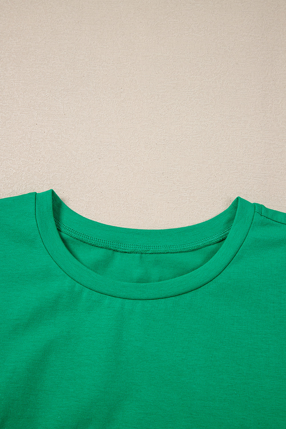 Embroidered Ruffle Sleeve Crew Neck Top
