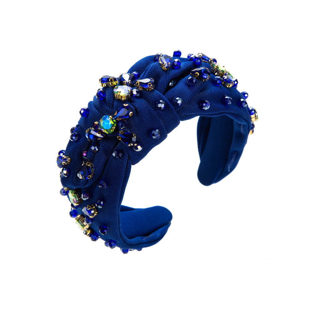 Elegant Diamond-Embedded Wide Headband