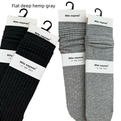 Gentle Vertical Stripe Cream Gray Socks