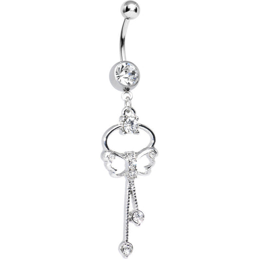 Butterfly Wishes Crystalline CZ Belly Ring