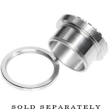 00G Stainless Steel Clear Gem Screw Fit Tunnel