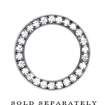 00G Stainless Steel Clear Gem Screw Fit Tunnel