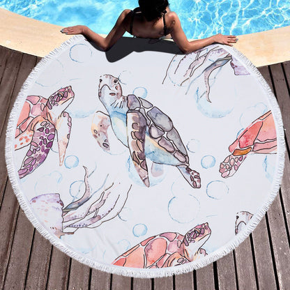 Microfiber round beach towel yoga mat