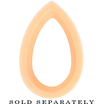 00G Flesh Teardrop Silicone Flexible Tunnel