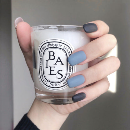 Fashionable Blue and Graffiti Pattern Fake Nails