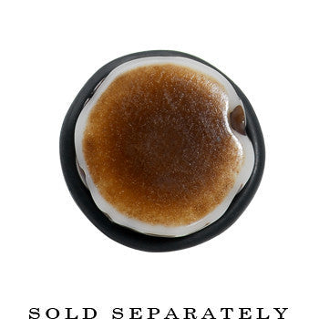 0G Brown White Resin Native Skull Taper