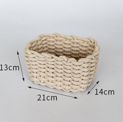 Nordic Hand Woven Cotton Rope Basket