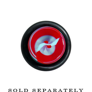 00G Clear Aqua Red Spiral Acrylic Ear Taper