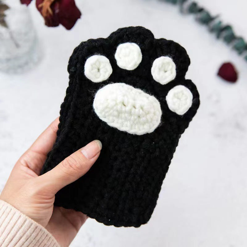 Cat's Paw Half Finger Wool Gloves