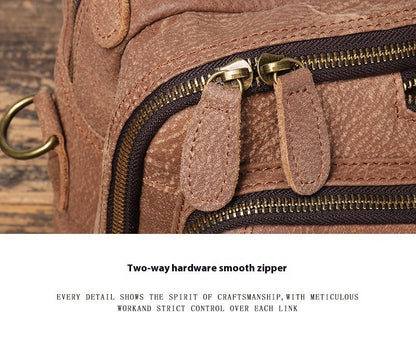 Men's Large Capacity Leather Travel Backpack