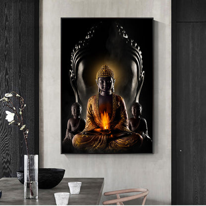 God Buddha Wall Art Canvas On The Wall Canvas Pictures Buddhism Posters Wall Decor