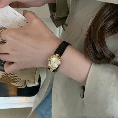 Black Gold Oval Women's Luxury Watch