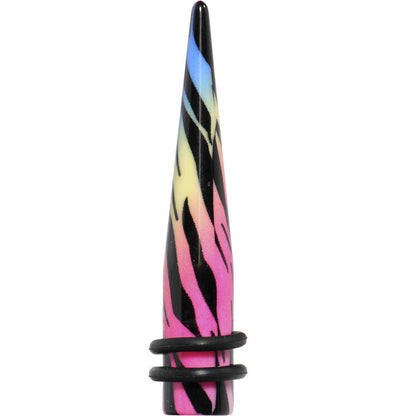 0G Multi Color Animal Print Acrylic Ear Taper