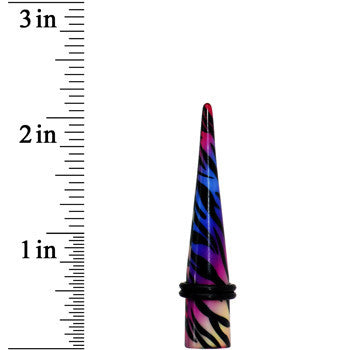 00G Multi Color Animal Print Acrylic Ear Taper