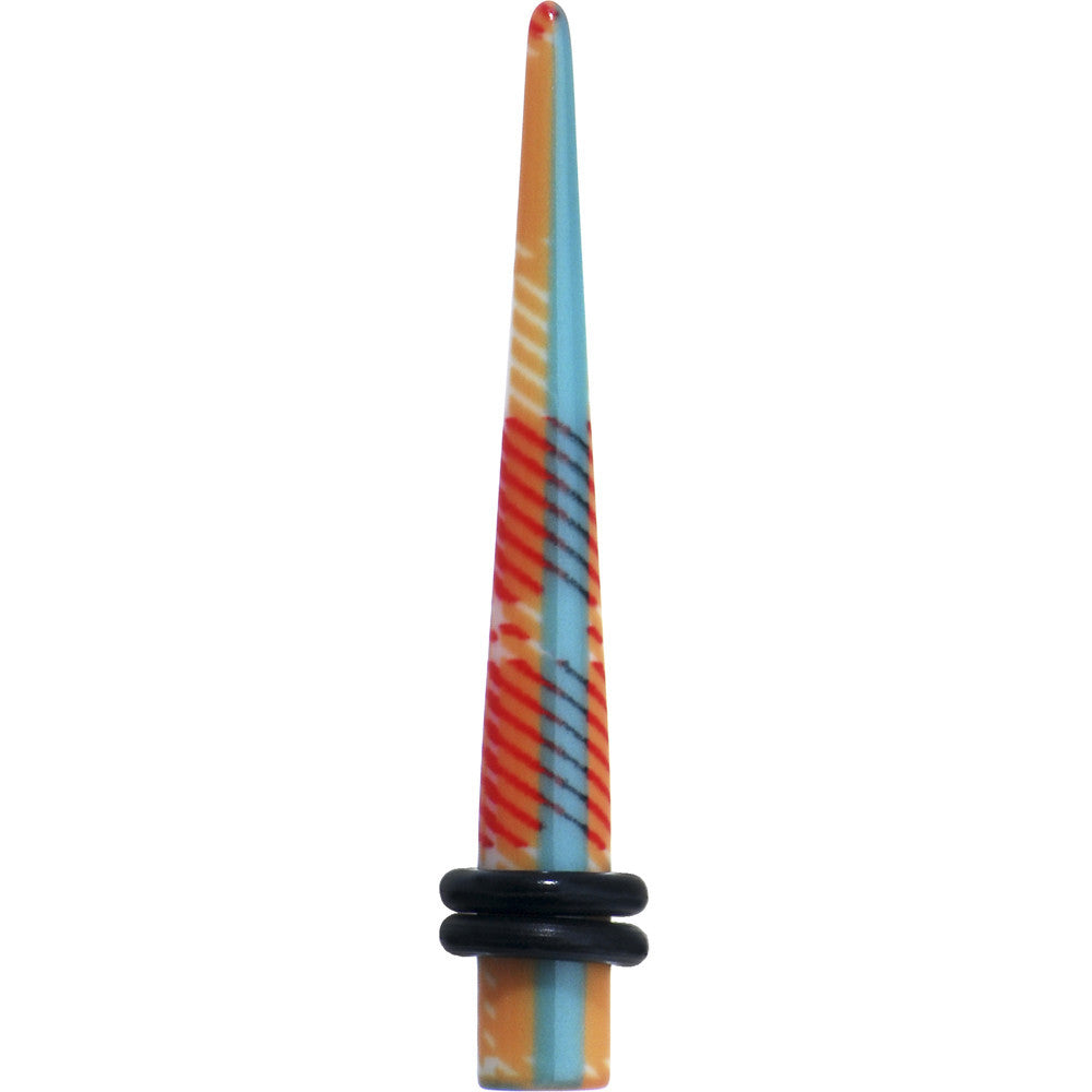 4G Acrylic Plaid Taper Ear Plug