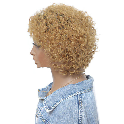 High-End Small Curly Fluffy Real Hair Headgear