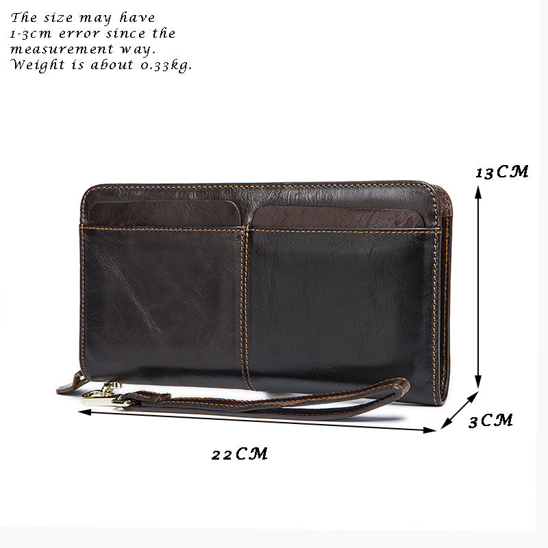 Men's Double Pocket Leather Business Wallet