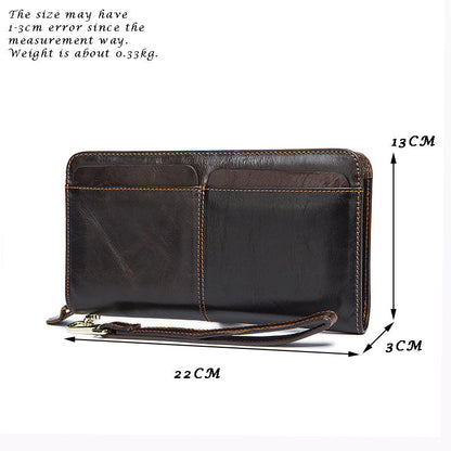 Men's Double Pocket Leather Business Wallet