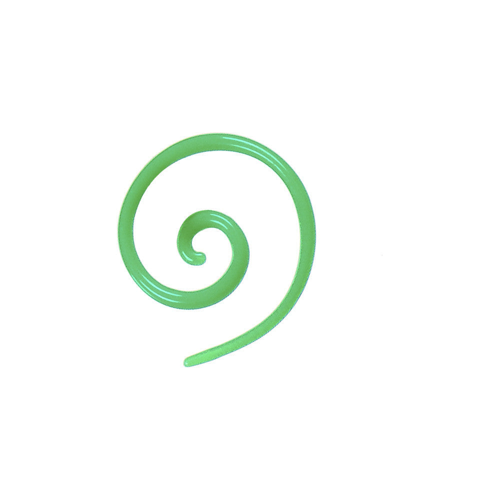 14G Green Acrylic Super Spiral Taper