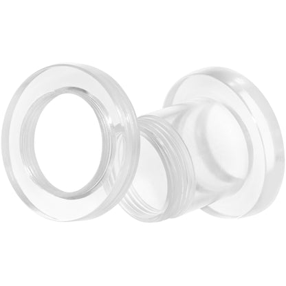 0G Clear Acrylic Screw Fit Tunnel Plug Set