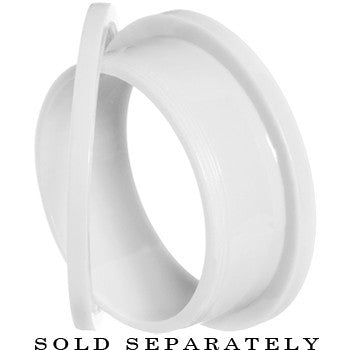 6G Acrylic Neon White Screw Fit Tunnel Plug