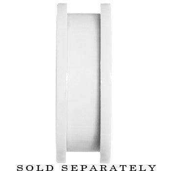 6G Acrylic Neon White Screw Fit Tunnel Plug