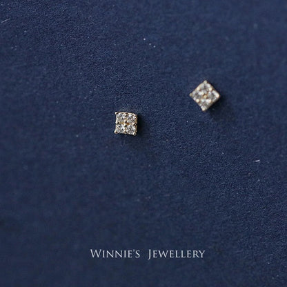 Gold-Plated Sterling Silver Carbink Square Stud Earrings