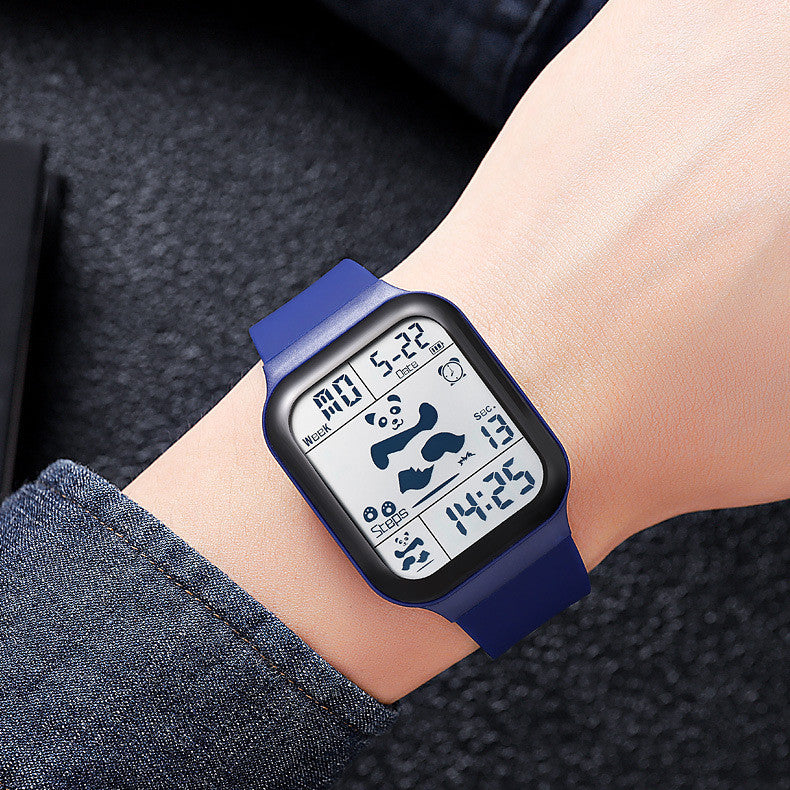 Square Polychrome Panda Sports Watch