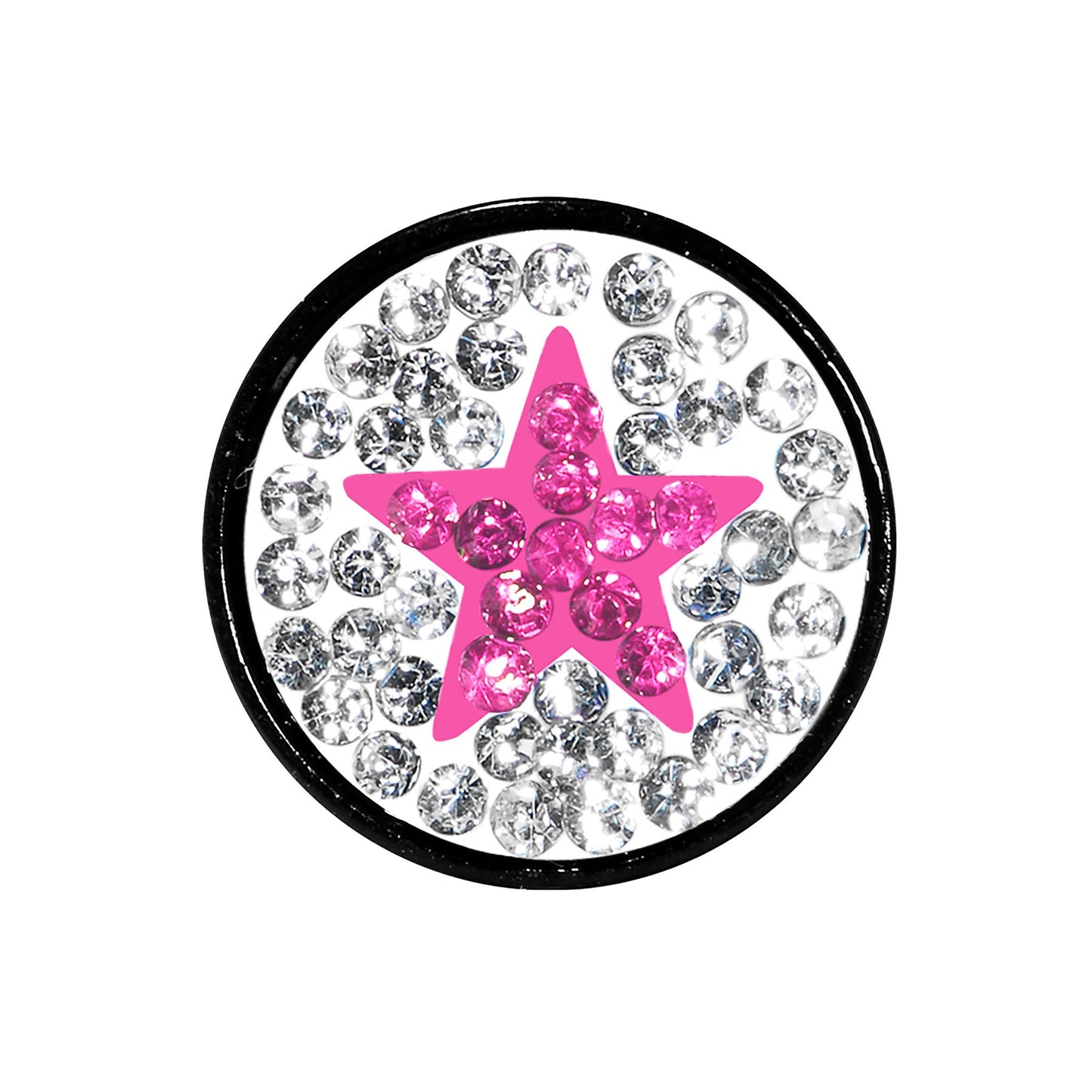 00G Pink Star Ferido Crystal Acrylic Screw Fit Tunnel