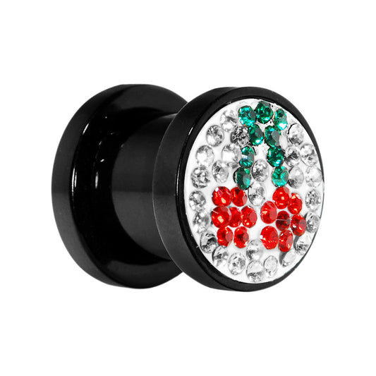 0G Cherry Ferido Crystal Acrylic Screw Fit Tunnel