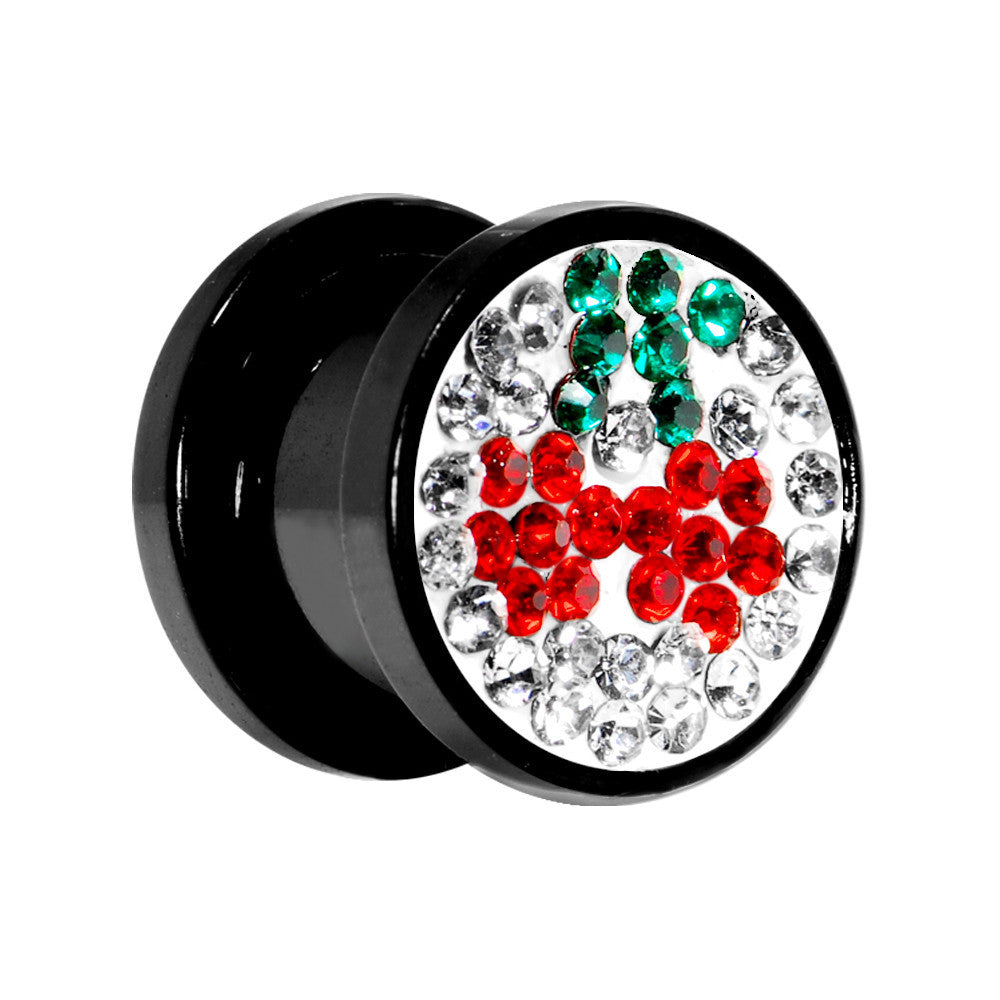 00G Cherry Ferido Crystal Acrylic Screw Fit Tunnel