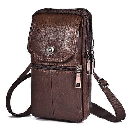 Men's Outdoor Leather Belt Bag Versatile Style