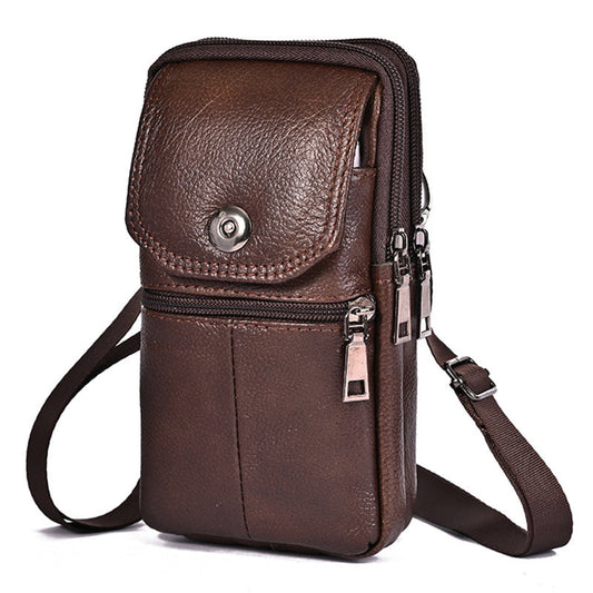 Men's Outdoor Leather Belt Bag Versatile Style