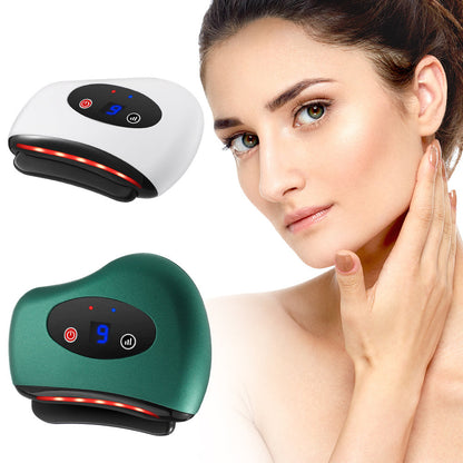 Electric Bianstone Gua Sha Massager with Hot Compress and Vibration