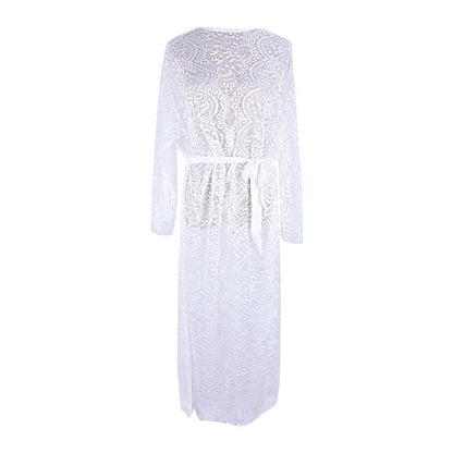 Lace bikini blouse, hollow sexy beach jacket, sunscreen suit, swimsuit and cardigan