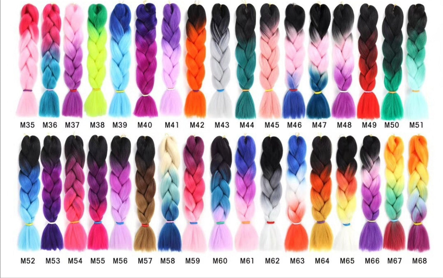Colorful Ombre Braiding Hair Extensions 24" 100g