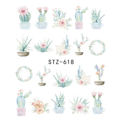 Butterfly Flower Water Transfer Decal Nail Sticker