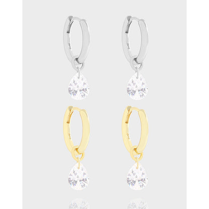 Light Luxury Water Drop Sterling Silver Earrings