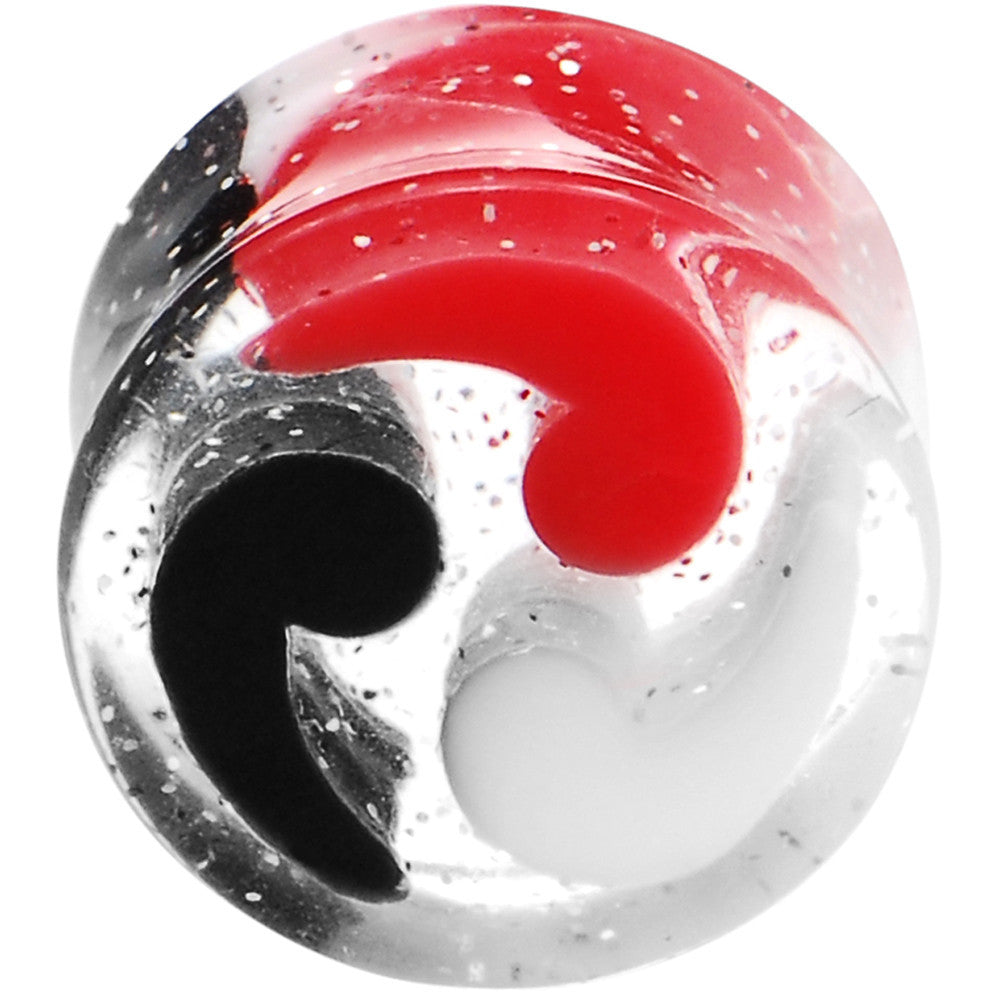 1/2 Black Red White Quotation Symbol Saddle Plug