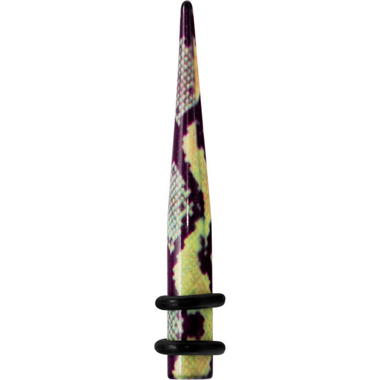 4G Green Snake Skin Acrylic Taper