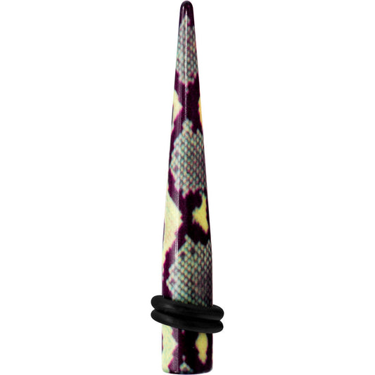 2G Green Snake Skin Acrylic Taper