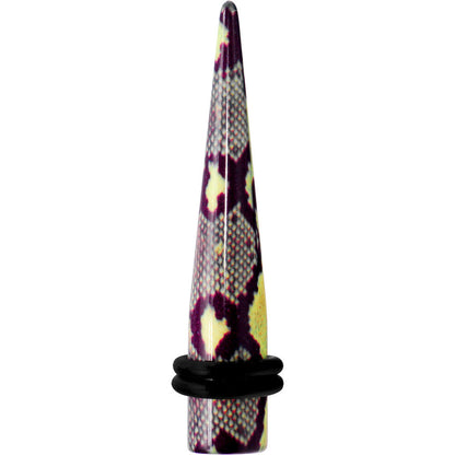 0G Green Snake Skin Acrylic Taper