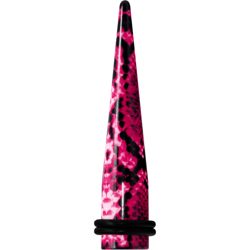 00G Pink Snake Skin Acrylic Taper