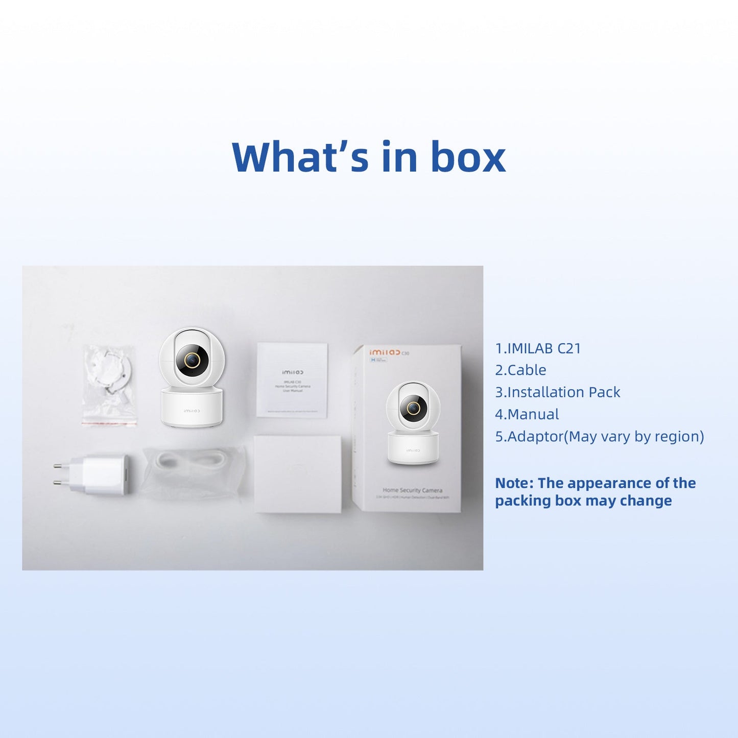 IMILAB C21 WiFi Surveillance Camera - 2.5K Video, Indoor Security, Night Vision